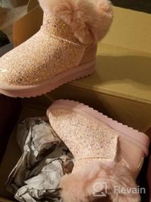 img 6 attached to Odema Glitter Sequin Snow Boots for Toddler Girls with Fur Ankle Booties - Lightweight Winter Snow Boots