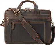 мужской кожаный портфель от jack&amp;chris - винтажная сумка-мессенджер ручной работы для офиса, путешествий и ноутбука 15,6 дюйма - сумка через плечо из натуральной коричневой кожи jc28-9 логотип