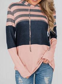 img 2 attached to Stay Cozy And Stylish With TIKSAWON'S Color Block Women'S Long Sleeve Hooded Sweatshirt