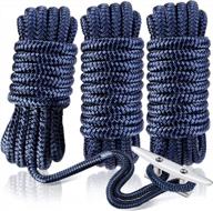3/8" x 15' double braided nylon dock lines - 5800 lbs breaking strength for boats up to 30ft logo