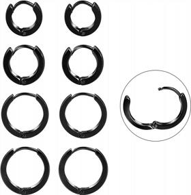 img 4 attached to Золотые массивные серьги-кольца для женщин, гипоаллергенные толстые открытые маленькие хрящевые кольца Huggie, ювелирные изделия для подарков на день рождения