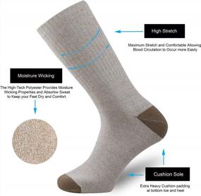 img 3 attached to Heavy Duty All Season Moisture Control Socks For Men - ONKE Cotton Cushion Crew Athletic Work Boot.