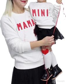 img 3 attached to 👩 Matching Mommy and Me Casual Long Sleeve Sweatshirt Pullover Set - Mama Mini Sweater Tops for Fall and Winter Wardrobe