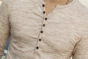 img 3 attached to Stylish Men'S Henley Shirt: Slim Fit With Short/Long Sleeves For Casual Fashion