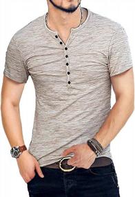 img 4 attached to Stylish Men'S Henley Shirt: Slim Fit With Short/Long Sleeves For Casual Fashion