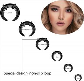 img 1 attached to 16G Septum Piercing Jewelry 36 Pcs Horseshoe Nose Hoop Rings, Lip Tragus Cartilage Earrings Stainless Steel Body Jewelry 10Mm For Women