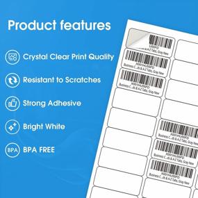 img 3 attached to MaxGear 1" X 2-5/8" Address Mailing Labels - 900 Matte White Paper Sheets For Inkjet Or Laser Printers With Strong Adhesive, Quick-Drying, And Excellent Ink Retention.