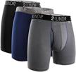 3 pack of 2undr swing shift boxer briefs - comfort and style combined! logo