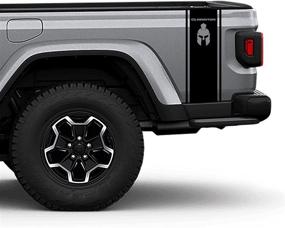 img 3 attached to 🔤 SEO-Optimized Product Name: iWrap Satin Black Gladiator Vinyl Hood Decal Sticker Letters & Fender Lettering Sticker Overlay - 2020 2021 Gladiator - Jeep Wrangler JL-1