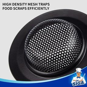img 2 attached to Efficient Stainless Steel Sink Drain Strainers - MR.SIGA Kitchen Sink Strainer, Dishwasher Safe, Black, Pack Of 3