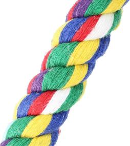 img 2 attached to 🦜 Colorful Cotton Rope Triangle Swing for Parrots - Ideal for Parrotlet, Cockatoo, Macaw, African Grey - Bonka Bird Toys