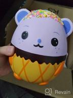 img 1 attached to Anboor Jumbo Panda Egg Squishy Toy: Slow Rising, Creamy Candy Ice Cream Shapes, Scented Kawaii Animal Figurine For Collectors - 5.5 Inches, 1 Piece review by Taj Tyagi