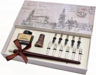 aivn natural handcrafted calligraphy pen set - writing case with black ink logo