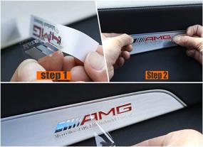 img 2 attached to 🚗 NEUZIK A/M/G Car Interior Stickers - Mercedes Benz AMG Compatible: Chrome Stickers, Decals, Badges, and Labels