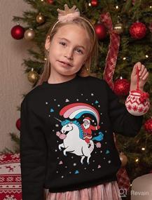 img 1 attached to 🎅 Whimsical Santa Riding Unicorn Sweatshirt: Cute Ugly Christmas Long Sleeve T-Shirt for Toddlers and Kids