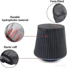 img 1 attached to 🔒 Universal Black Air Intake Filter Sock Cover - Dustproof Protective Cover for High Flow Car Cold Air Filters