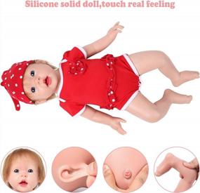 img 2 attached to Realistic And Soft 20-Inch Silicone Baby Doll With Hair - Lifelike Full Body Newborn Doll For Girls