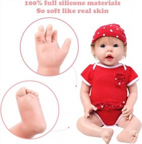 img 3 attached to Realistic And Soft 20-Inch Silicone Baby Doll With Hair - Lifelike Full Body Newborn Doll For Girls