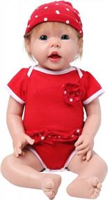 img 4 attached to Реалистичная и мягкая 20-дюймовая силиконовая кукла с волосами - Реалистичная новорожденная кукла всего тела для девочек