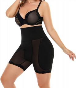 img 3 attached to Women'S Finlin High Waisted Tummy Control Shapewear Butt Lifter Panties With Seamless Hip Pads And Thigh Slimmers