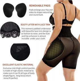 img 1 attached to Women'S Finlin High Waisted Tummy Control Shapewear Butt Lifter Panties With Seamless Hip Pads And Thigh Slimmers