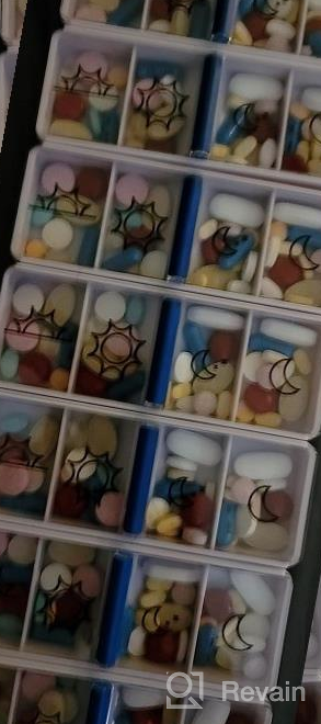 img 1 attached to Premium Daily Pill Organizer - AM/PM Dispenser With 7 Stackable Trays, 4 Times-A-Day Reminder, Arthritis-Friendly, Ideal For Elderly, Travel And As A Medication Gift Set review by Jeremy Tang