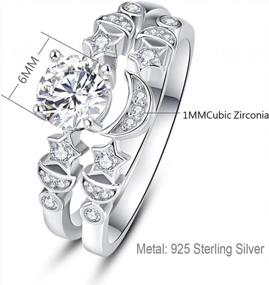 img 2 attached to AVECON 1.2Ct 925 Sterling Silver Bridal Ring Sets For Women Round White Cubic Zirconia Womens Wedding Rings Set Size 6-9