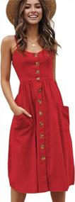 img 4 attached to Women'S Summer Floral Spaghetti Strap Sundress With Pockets - YMING