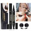 vamp style wing eyeliner stamp - set of 2 dual-ended liquid winged eye liner pens for flawless wing or cat eye look, sweat and smudge-proof, long-lasting (10mm classic size) logo