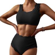 👙 zaful women's scalloped swimwear: adjustable textured clothing for swimsuits & cover ups logo