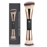double ended makeup brush set for liquid, powder and concealer - kingmas foundation blending brush, cream cosmetics and blush brush (b01-black) логотип