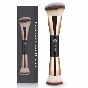 img 4 attached to Double Ended Makeup Brush Set For Liquid, Powder And Concealer - KINGMAS Foundation Blending Brush, Cream Cosmetics And Blush Brush (B01-Black)