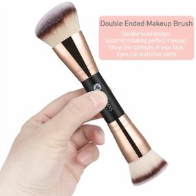 img 3 attached to Double Ended Makeup Brush Set For Liquid, Powder And Concealer - KINGMAS Foundation Blending Brush, Cream Cosmetics And Blush Brush (B01-Black)