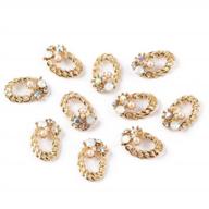 sparkle up your nail art and cellphone case with 10pcs alloy chain style crystal rhinestones slices logo