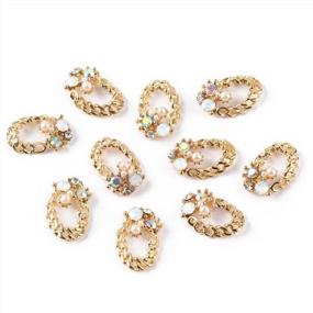 img 2 attached to Sparkle Up Your Nail Art And Cellphone Case With 10Pcs Alloy Chain Style Crystal Rhinestones Slices