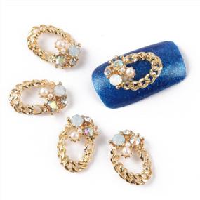 img 1 attached to Sparkle Up Your Nail Art And Cellphone Case With 10Pcs Alloy Chain Style Crystal Rhinestones Slices