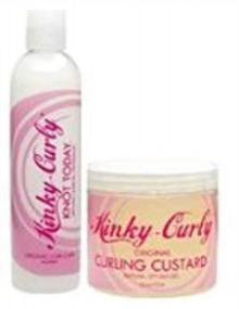 img 1 attached to 🔁 Ultimate Combo for Perfect Kinky Curls: Kinky Curly Knot Today Leave In Conditioner/Detangler 8 oz + Kinky Curly Curl Custard Gel 8 oz