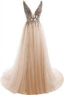 hongfuyu prom dresses sexy v-neck crystal beading open back long evening gown … logo