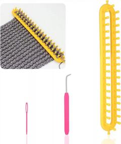 img 4 attached to Coopay Scarf Loom Kit For Kids, Rectangular Knitting Board Looms With DIY Craft Crochet Needle And Plastic Needle, Easy To Follow, Creativity For Kids Beginner, Making For Scarf, Sweater, Shawl, Hat