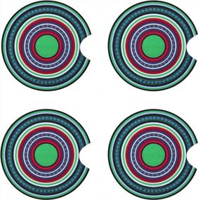 img 4 attached to Absorbent Baja Style Car Coasters For Drinks With Finger Notch - 4 Pack, 2.75 Inch Cup Holder Coasters Keep Your Vehicle Free From Drink Sweat, Stains And Spills - Copap Car Coasters