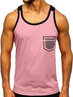 hongqizo sleeveless pocket muscle cotton men's clothing : shirts logo