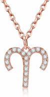 18k rose gold plated zodiac necklace with cubic zirconia horoscope constellation pendant for women logo