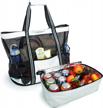 stay cool and stylish with yodo's insulated beach tote bag for picnics, grocery shopping and pool parties logo