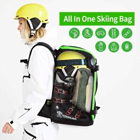 img 2 attached to 50L Ski Snowboard Backpack With Helmet, Boot, And Gear Storage + USB Charging Port For Air Travel, Alpine Skiing And Snowboarding