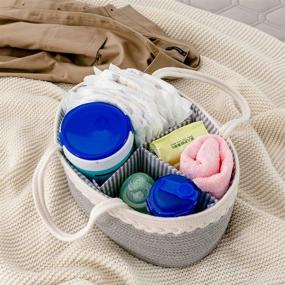 img 2 attached to 👶 Essential Baby Diaper Caddy Organizer: Portable Storage Basket with Handles & Removable Inserts for Baby Shower and Nursery