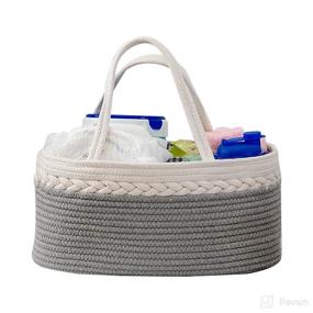 img 4 attached to 👶 Essential Baby Diaper Caddy Organizer: Portable Storage Basket with Handles & Removable Inserts for Baby Shower and Nursery