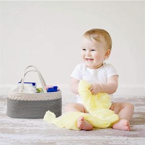 img 3 attached to 👶 Essential Baby Diaper Caddy Organizer: Portable Storage Basket with Handles & Removable Inserts for Baby Shower and Nursery