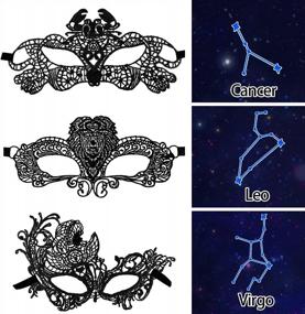 img 1 attached to Набор из 12 маскарадных масок с двенадцатью созвездиями от SIQUK