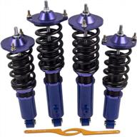 mazda miata mx5 mx-5 na nb 1989-2005 se/le/sto/ls/m convertible coilovers - высота регулируется на 1-3 дюйма, синие пружинные амортизаторы, комплект понижения для улучшения характеристик подвески. логотип