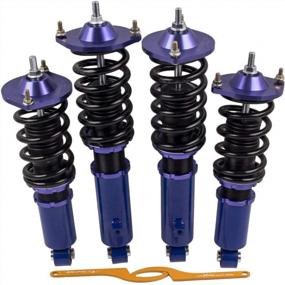 img 4 attached to Mazda Miata MX5 MX-5 NA NB 1989-2005 SE/LE/STO/LS/M Convertible Coilovers - высота регулируется на 1-3 дюйма, синие пружинные амортизаторы, комплект понижения для улучшения характеристик подвески.